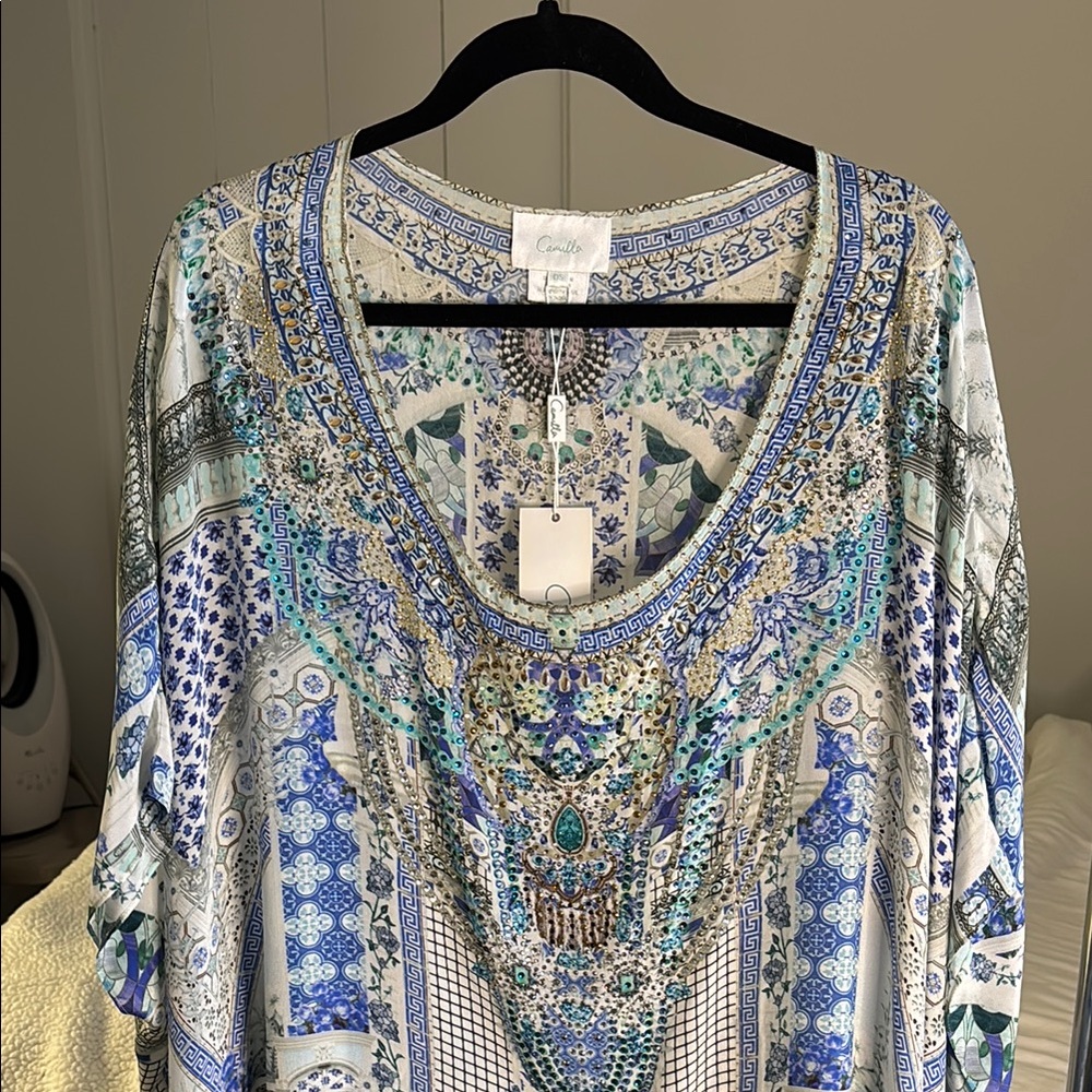 Camilla Blue and White Patterned Dress